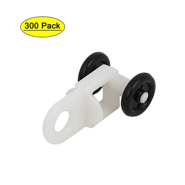 12.5mm Dia Curtain Track Rollers Plastic Pulleys Rail Sliding Black White 12.5mm Dia Curtain Track Rollers Plastic Pulleys Rail Sliding Black White